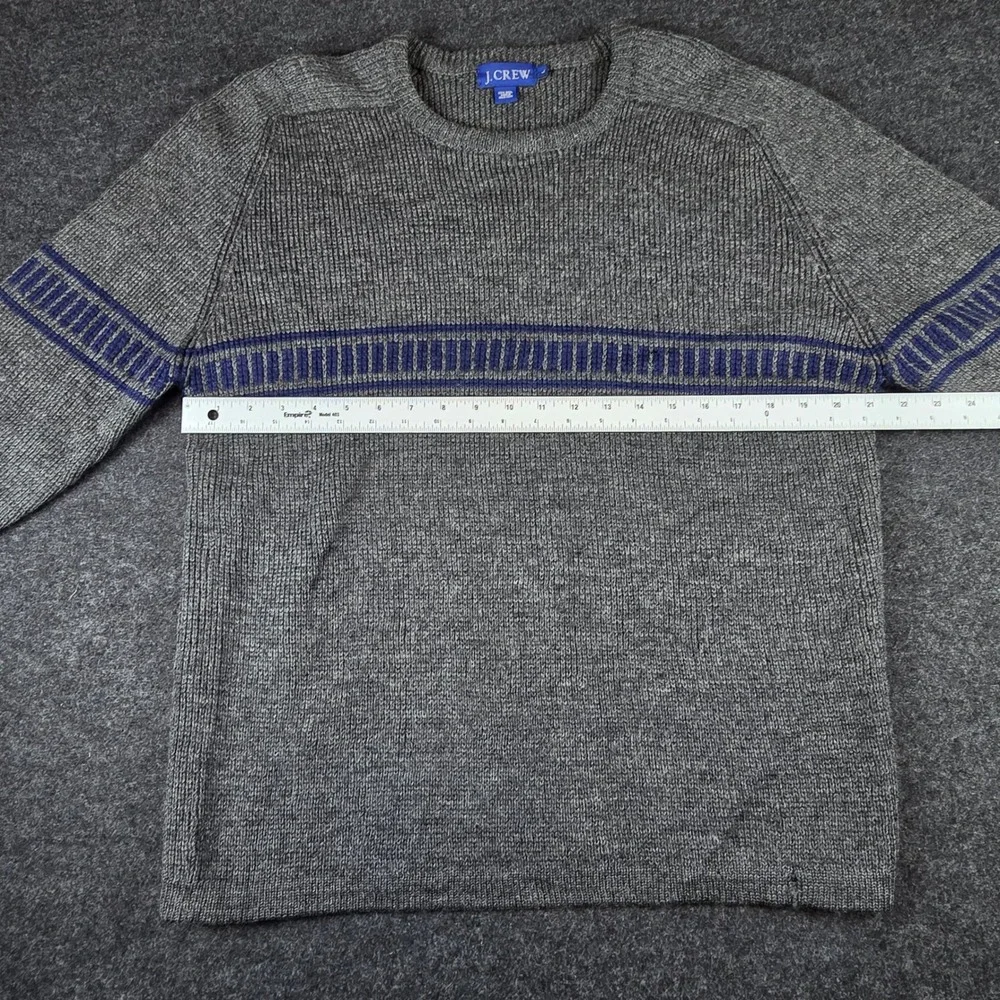 Vintage 90s J.Crew Men's Gray Wool Crewneck Sweater Made in Hong Kong Size L